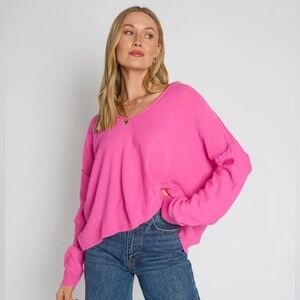 Pink V Neck Sweater